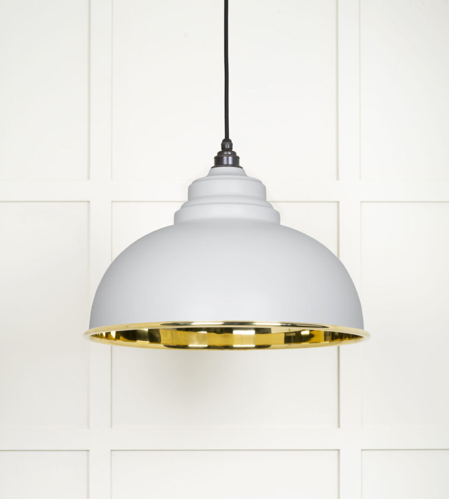 From The Anvil Smooth Brass Harborne Pendant in Flock - Image 3