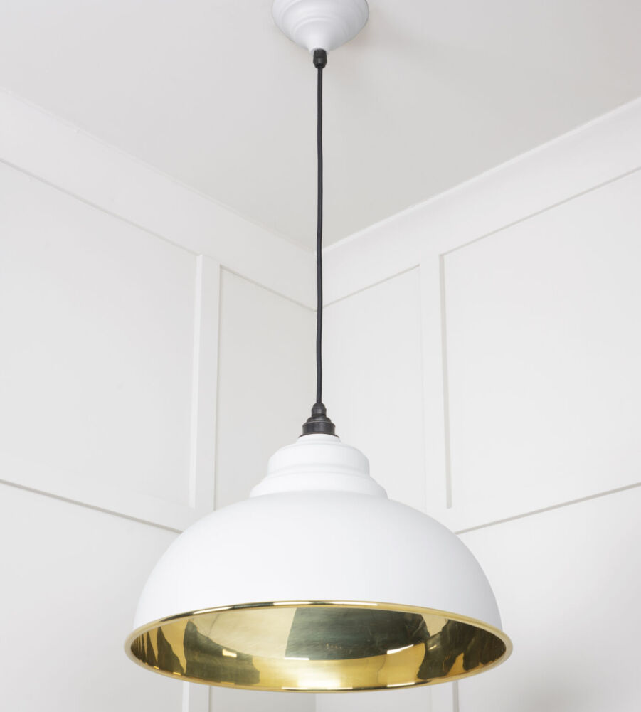 From The Anvil Smooth Brass Harborne Pendant in Flock - Image 4
