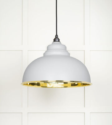 From The Anvil Smooth Brass Harborne Pendant In Flock