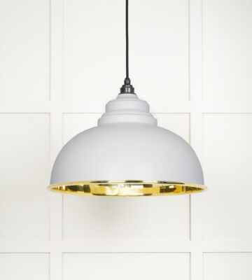 From The Anvil Smooth Brass Harborne Pendant in Flock