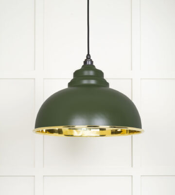 From The Anvil Smooth Brass Harborne Pendant in Heath