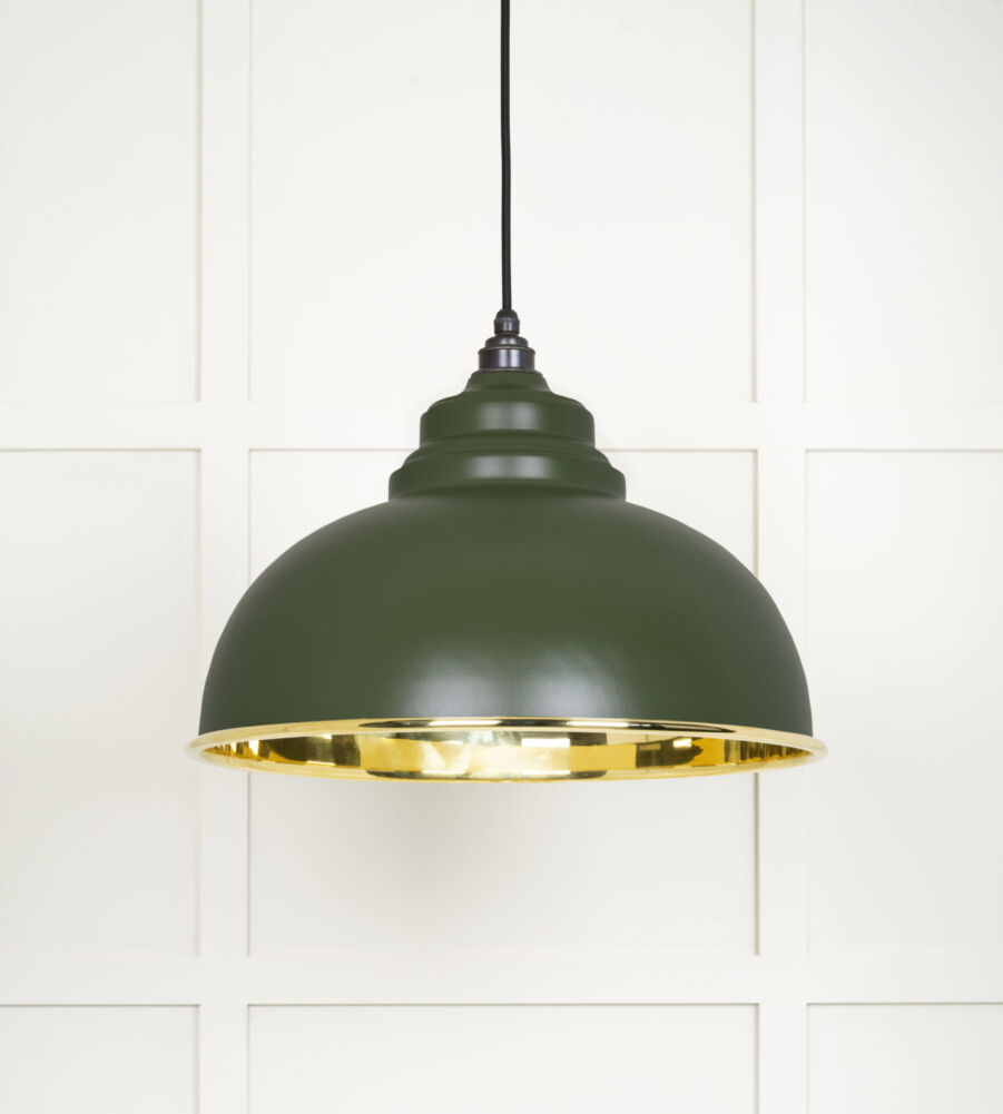 From The Anvil Smooth Brass Harborne Pendant in Heath