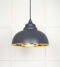 From The Anvil Smooth Brass Harborne Pendant in Slate