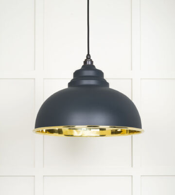 From The Anvil Smooth Brass Harborne Pendant in Soot