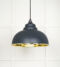 From The Anvil Smooth Brass Harborne Pendant in Soot