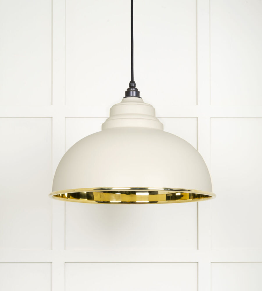 From The Anvil Smooth Brass Harborne Pendant in Teasel - Image 3