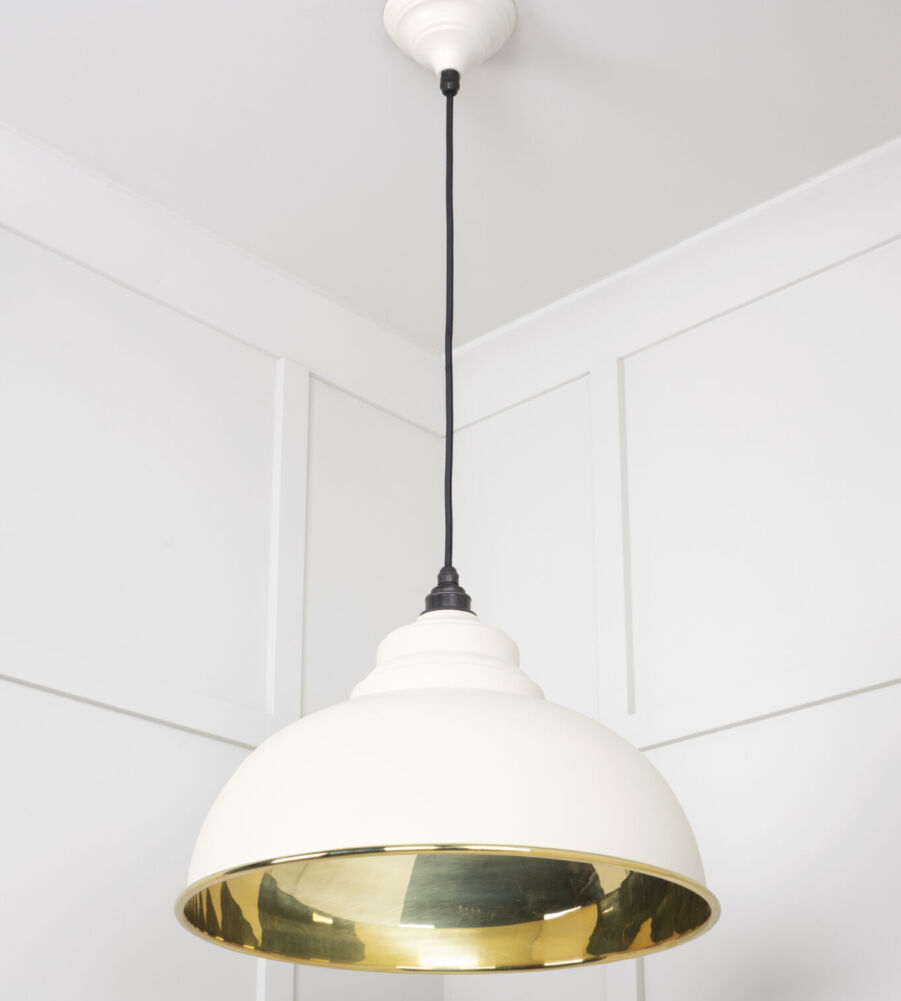 From The Anvil Smooth Brass Harborne Pendant in Teasel - Image 4