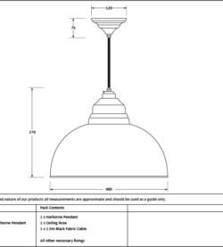 From The Anvil Smooth Brass Harborne Pendant in Teasel - Image 2
