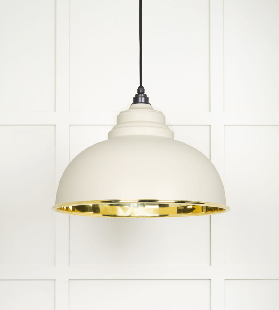 From The Anvil Smooth Brass Harborne Pendant in Teasel