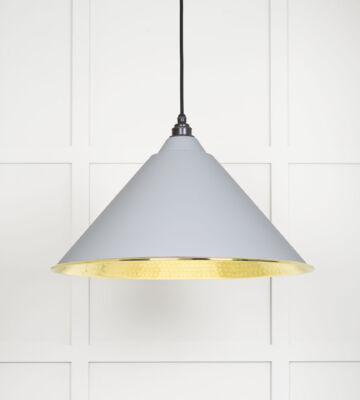 From The Anvil Hammered Brass Hockley Pendant In Birch