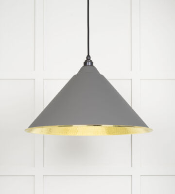 From The Anvil Hammered Brass Hockley Pendant In Bluff