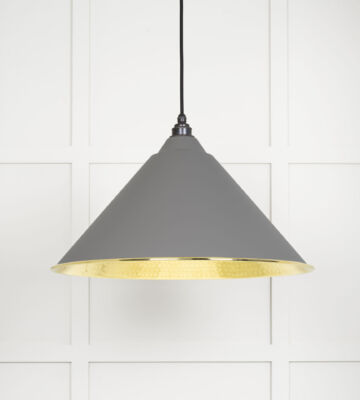 From The Anvil Hammered Brass Hockley Pendant in Bluff