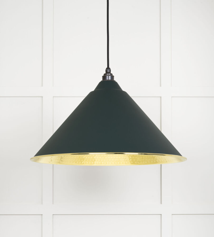From The Anvil Hammered Brass Hockley Pendant in Dingle
