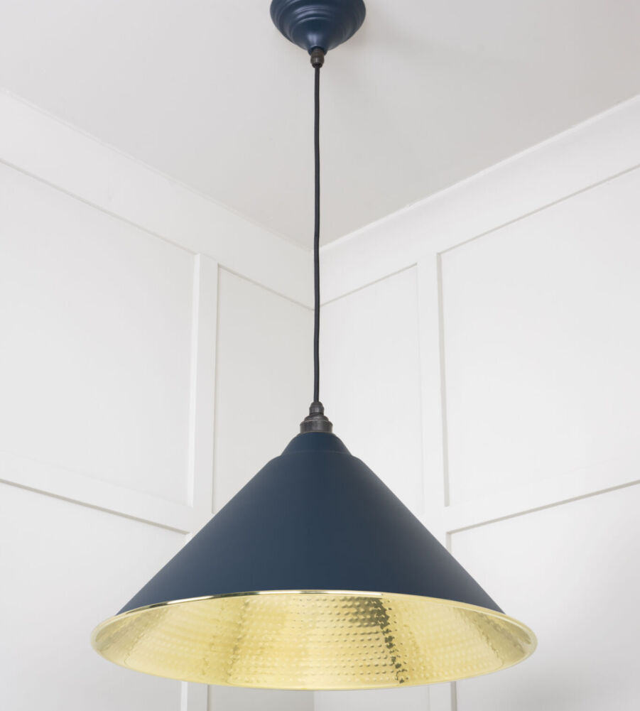 From The Anvil Hammered Brass Hockley Pendant in Dusk - Image 4