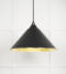 From The Anvil Hammered Brass Hockley Pendant in Elan Black