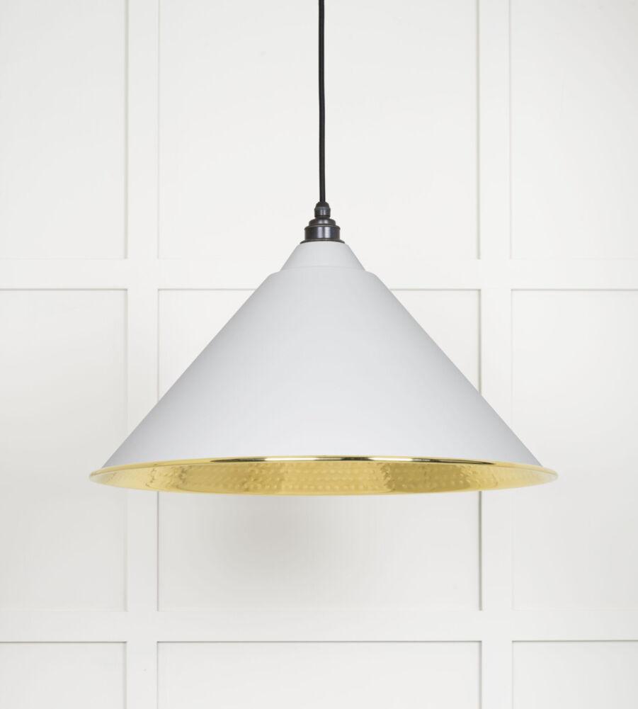 From The Anvil Hammered Brass Hockley Pendant in Flock - Image 3