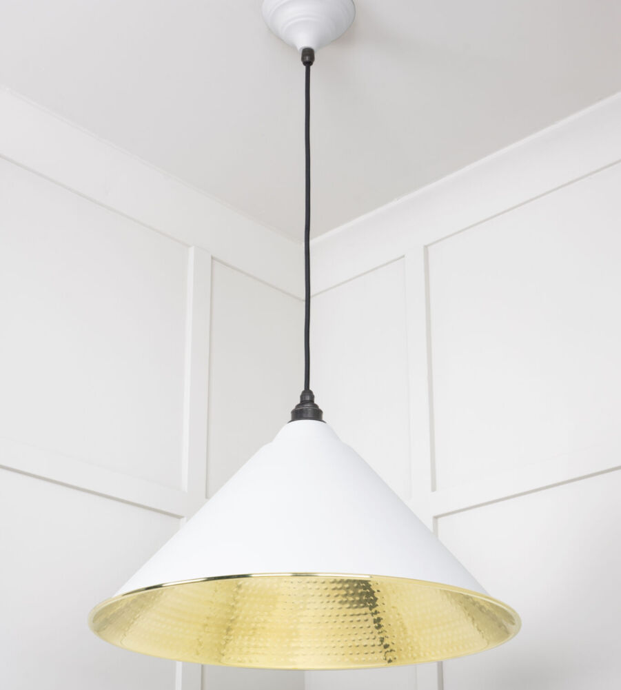 From The Anvil Hammered Brass Hockley Pendant in Flock - Image 4
