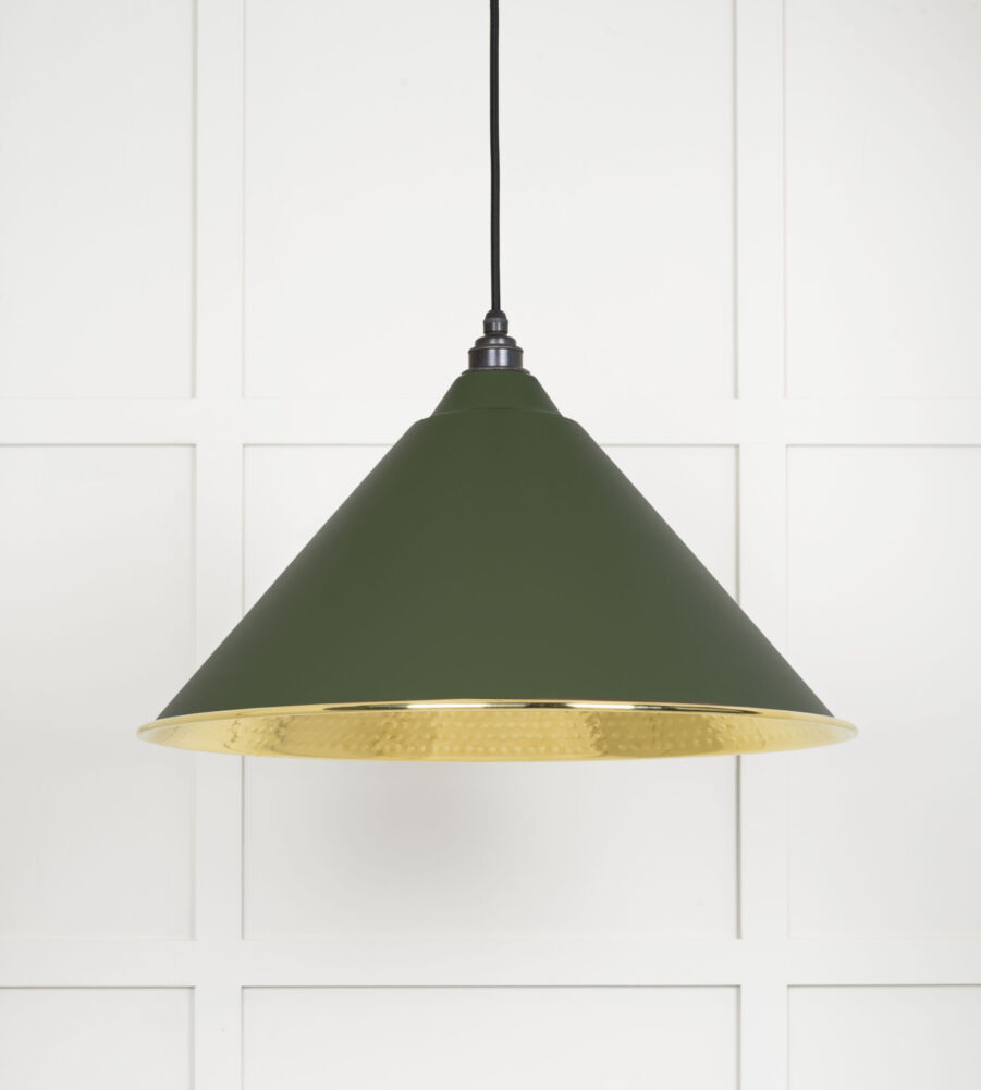From The Anvil Hammered Brass Hockley Pendant in Heath - Image 3