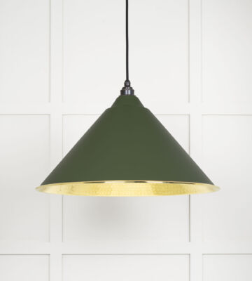 From The Anvil Hammered Brass Hockley Pendant In Heath