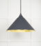 From The Anvil Hammered Brass Hockley Pendant in Slate