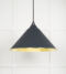 From The Anvil Hammered Brass Hockley Pendant in Soot