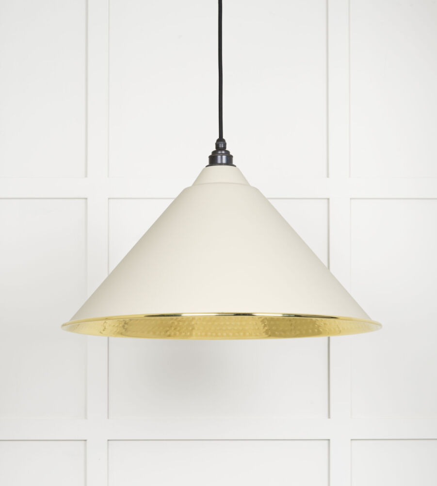 From The Anvil Hammered Brass Hockley Pendant in Teasel - Image 3
