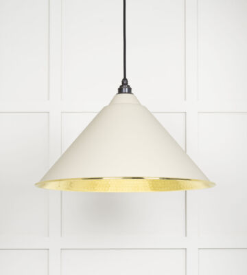 From The Anvil Hammered Brass Hockley Pendant in Teasel