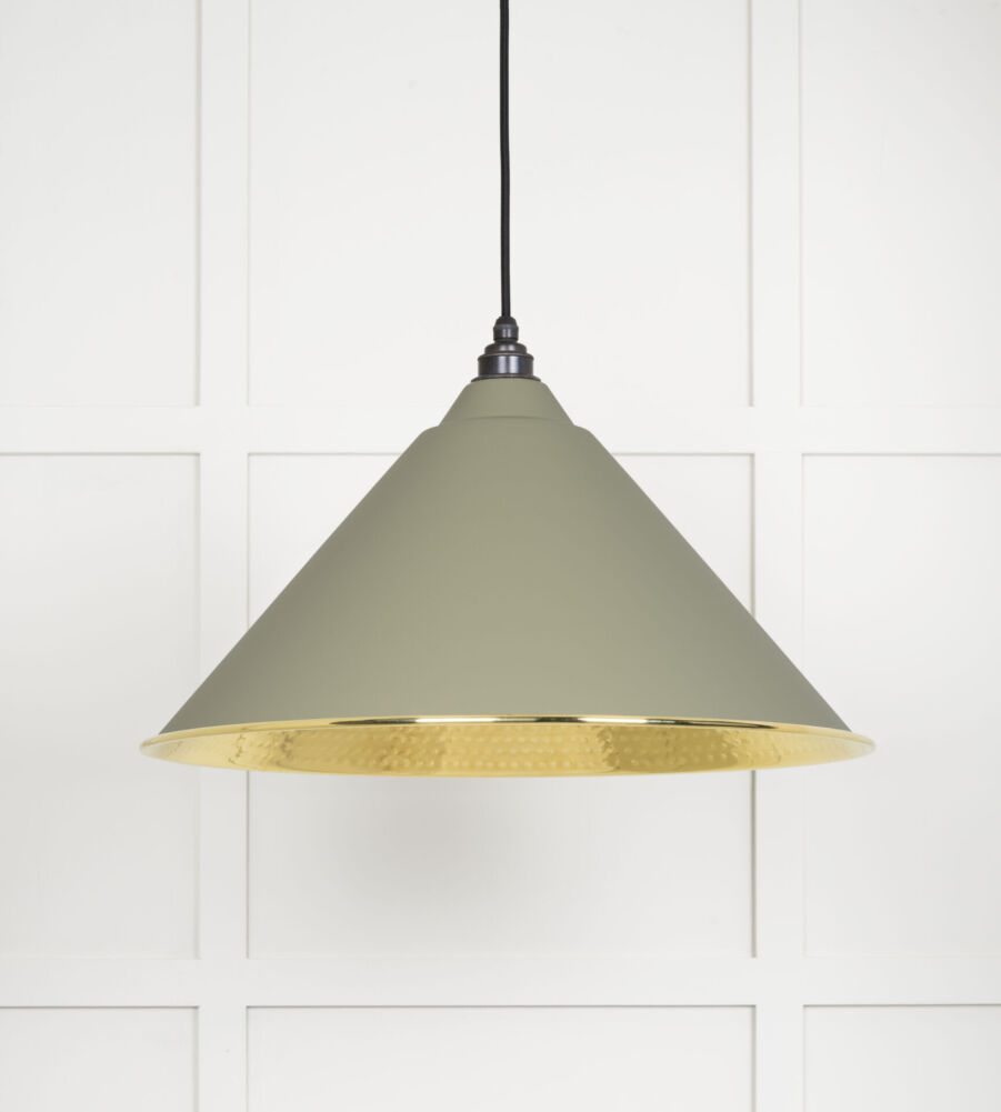 From The Anvil Hammered Brass Hockley Pendant in Tump - Image 3