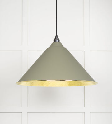 From The Anvil Hammered Brass Hockley Pendant In Tump