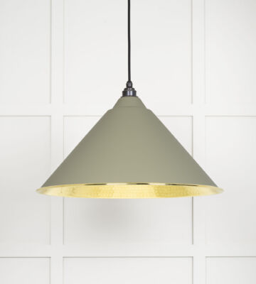 From The Anvil Hammered Brass Hockley Pendant in Tump