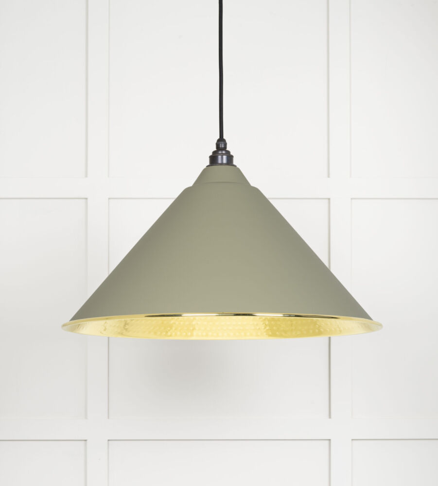 From The Anvil Hammered Brass Hockley Pendant in Tump