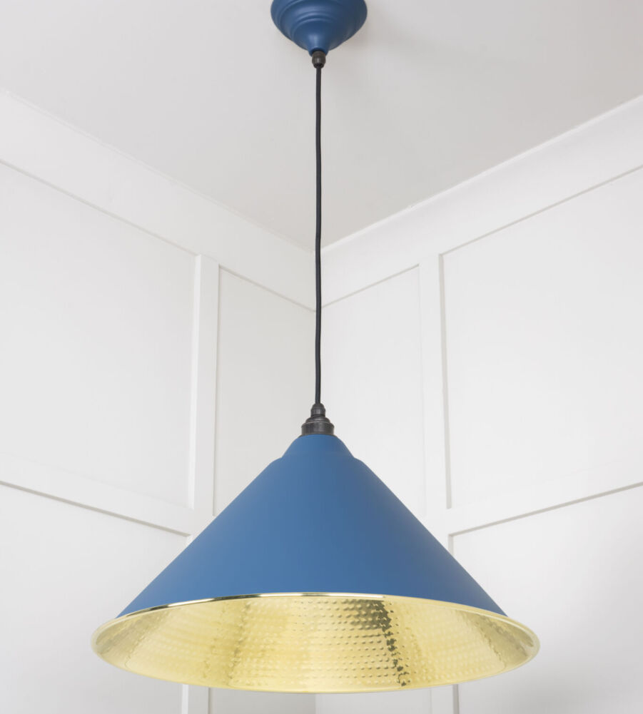 From The Anvil Hammered Brass Hockley Pendant in Upstream - Image 4