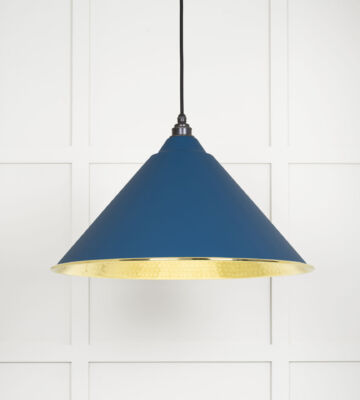 From The Anvil Hammered Brass Hockley Pendant In Upstream