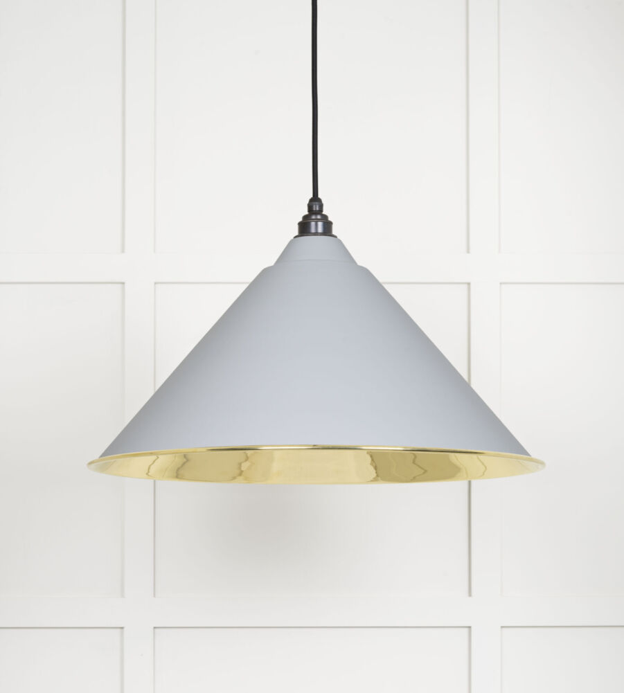 From The Anvil Smooth Brass Hockley Pendant in Birch - Image 3