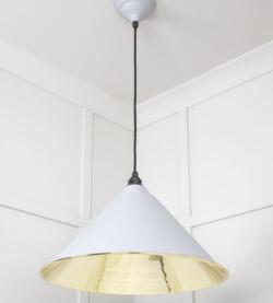 From The Anvil Smooth Brass Hockley Pendant in Birch - Image 4