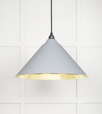 From The Anvil Smooth Brass Hockley Pendant In Birch