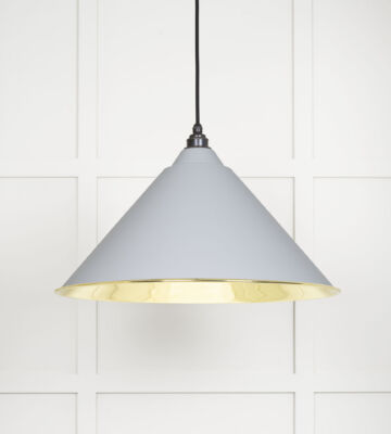 From The Anvil Smooth Brass Hockley Pendant in Birch