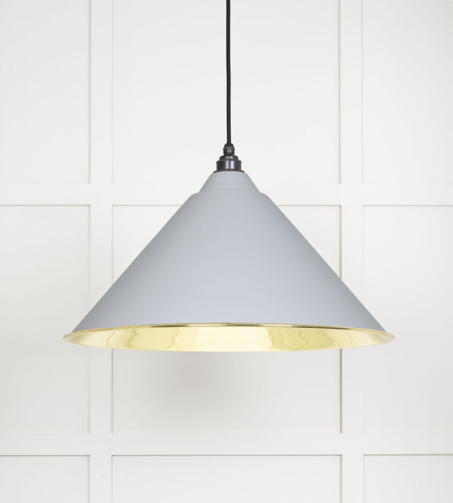 From The Anvil Smooth Brass Hockley Pendant in Birch