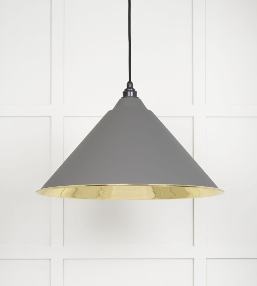 From The Anvil Smooth Brass Hockley Pendant in Bluff - Image 3