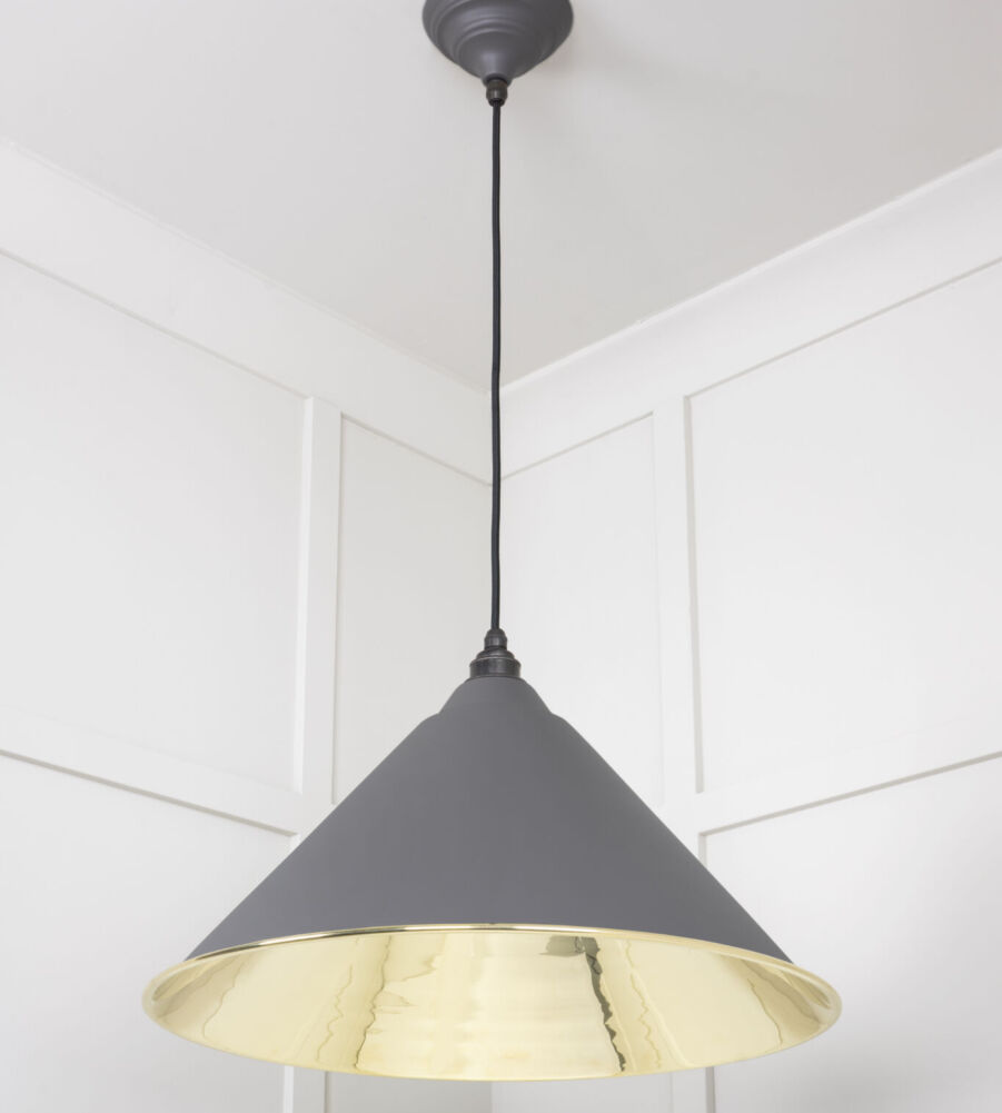 From The Anvil Smooth Brass Hockley Pendant in Bluff - Image 4