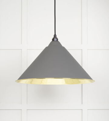 From The Anvil Smooth Brass Hockley Pendant In Bluff