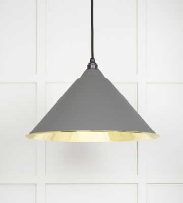 From The Anvil Smooth Brass Hockley Pendant in Bluff