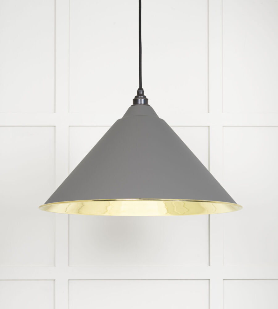 From The Anvil Smooth Brass Hockley Pendant in Bluff