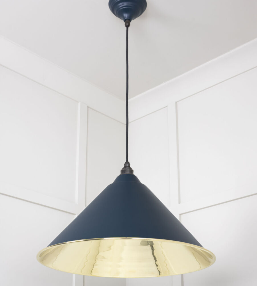 From The Anvil Smooth Brass Hockley Pendant in Dusk - Image 4