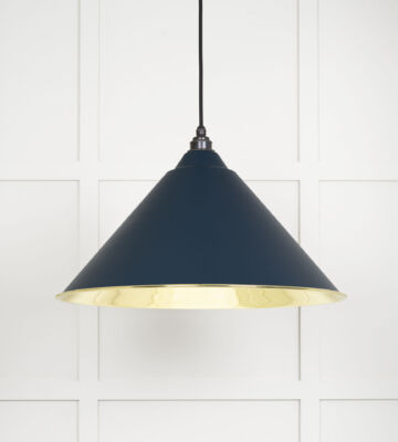 From The Anvil Smooth Brass Hockley Pendant in Dusk