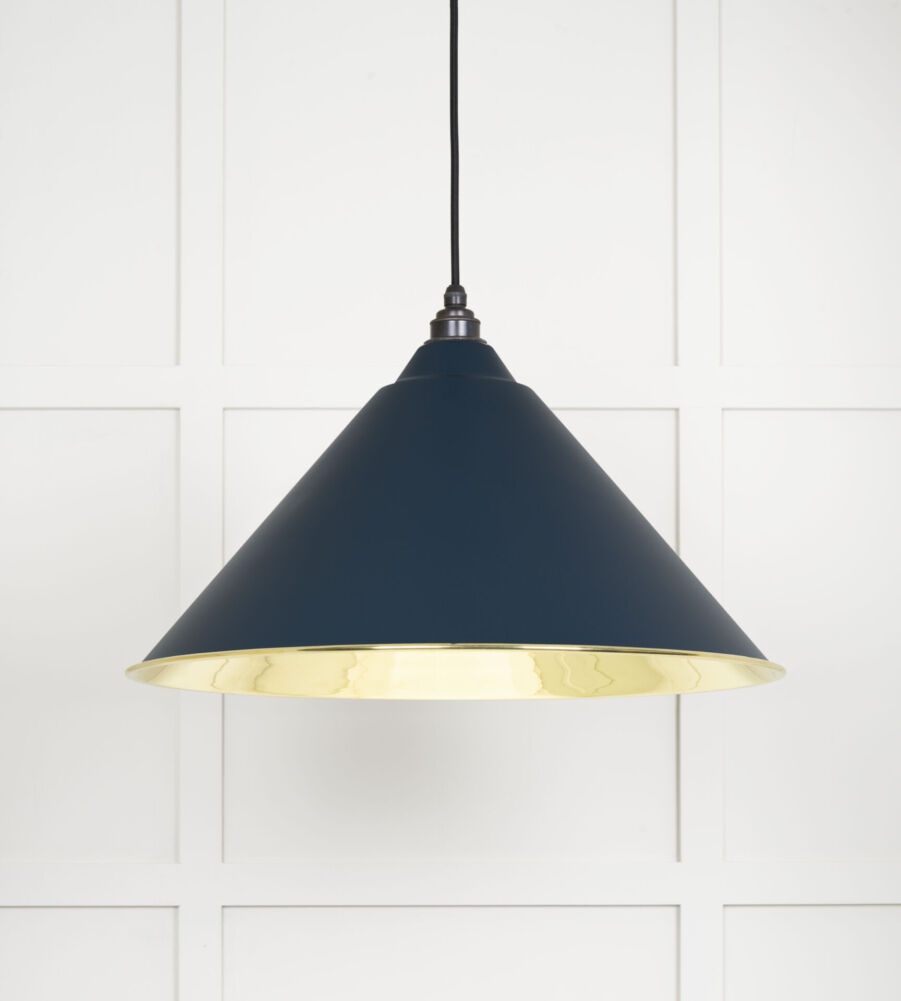 From The Anvil Smooth Brass Hockley Pendant in Dusk