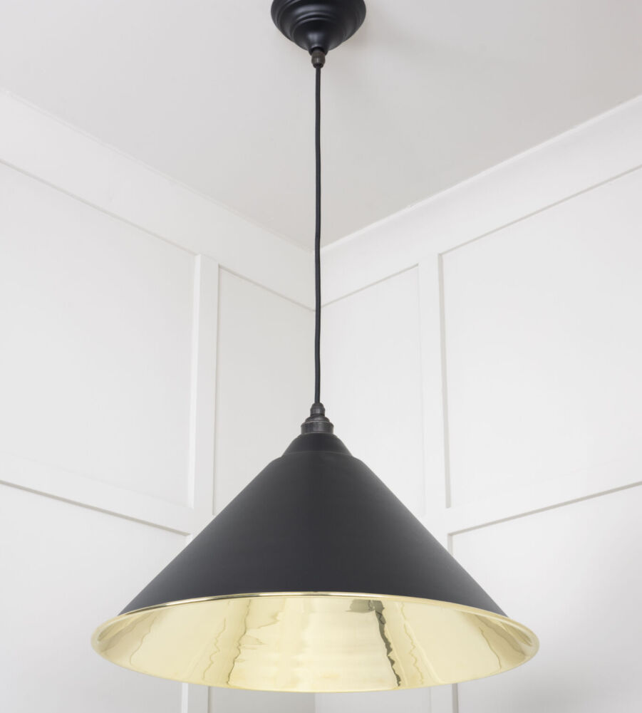 From The Anvil Smooth Brass Hockley Pendant in Elan Black - Image 4