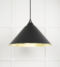 From The Anvil Smooth Brass Hockley Pendant in Elan Black