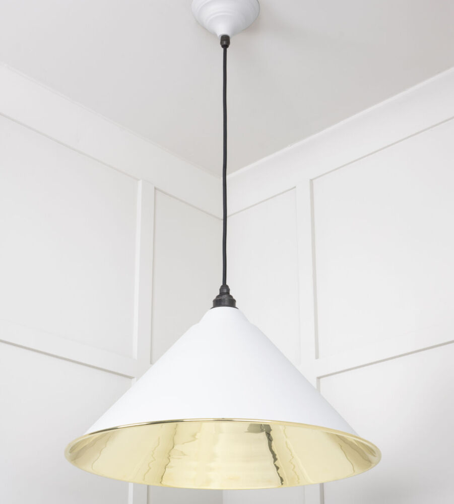From The Anvil Smooth Brass Hockley Pendant in Flock - Image 4