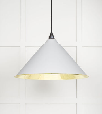 From The Anvil Smooth Brass Hockley Pendant In Flock
